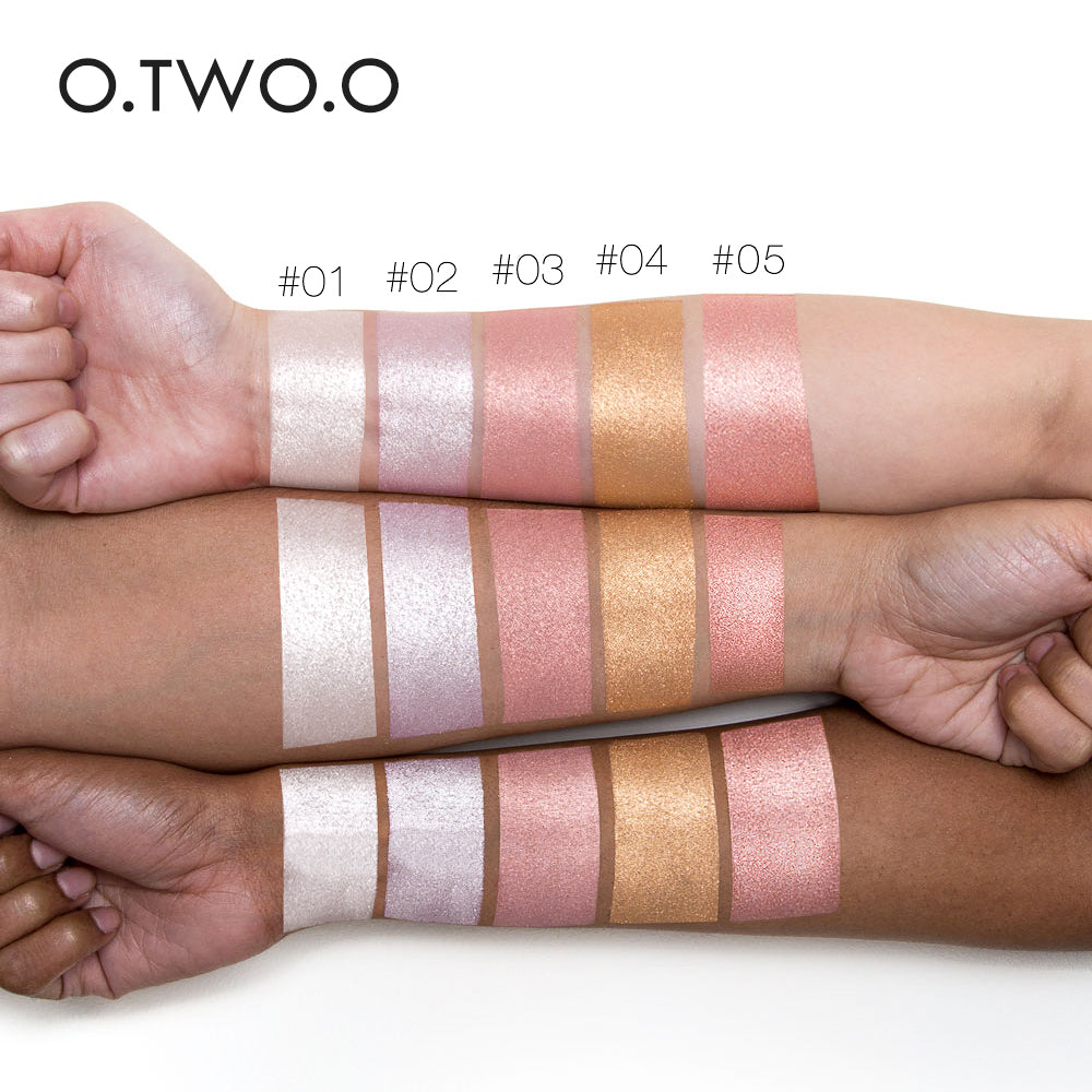 O.TWO.O 5 Colores iluminadores faciales en polvo bronceador resaltador de maquillaje - Imagen 8