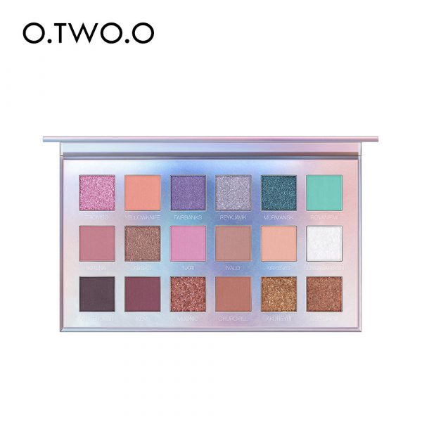 O.TWO.O Paleta de sombras de ojos de 18 colores: sombra de ojos en polvo con pigmento