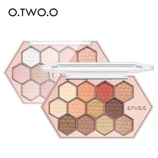 O.TWO.O Paleta de sombras de ojos con 12 colores en forma panal hexagonal